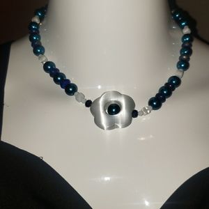 Blue flower necklace